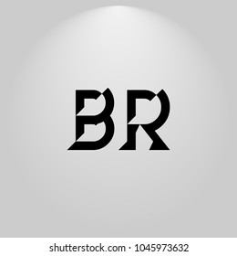 BR Abstract Black Letters with white and gray background in highlight