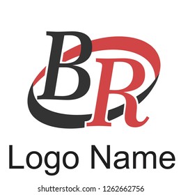 BR Alphabet logos, future techno alphabet, minimalistic vector typeface, Initial Logos
