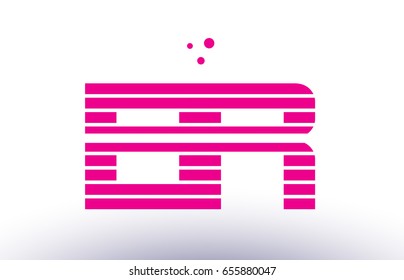 br b r alphabet letter logo pink purple line stripe company design template creative abstract vector