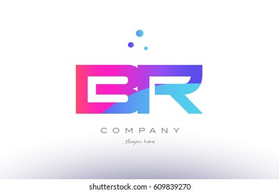 br b r  creative pink purple blue modern dots creative alphabet gradient company letter logo design vector icon template