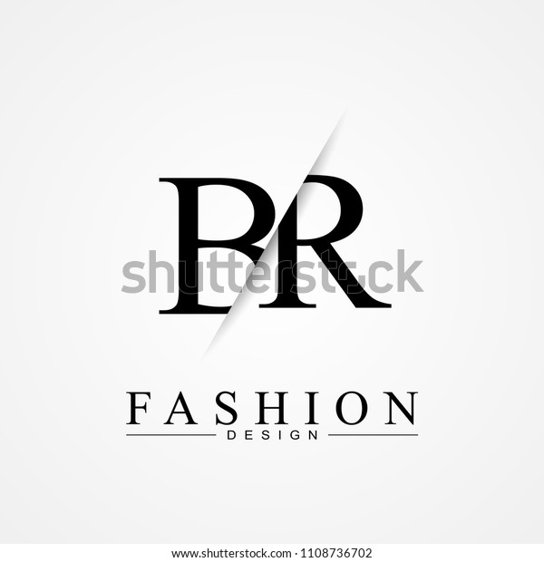 Br B R Cutting Linked Letter Stock Vector Royalty Free