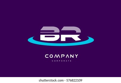 br b r cyan magenta blue letter combination alphabet vector company logo icon sign design template 