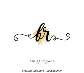 BR B R Initial handwriting logo template