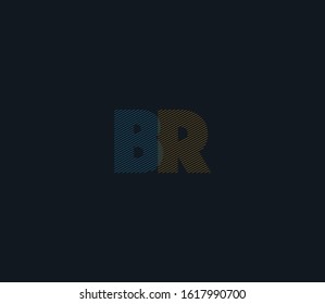B&R, B R letters joint line logo vector, Abstract Typography letters