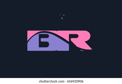 br b r pink blue alphabet letter logo purple font creative text dots company vector icon design template