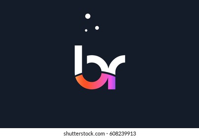 br b r  pink modern creative purple alphabet white blue gradient company letter logo design vector icon template