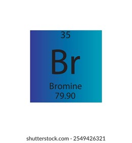 Tabela Periódica Do Elemento Químico De Bromo Br. Simples ilustração de vetor quadrado plano, simples ícone de estilo limpo com massa molar e número atômico para Lab, ciência ou classe de química.