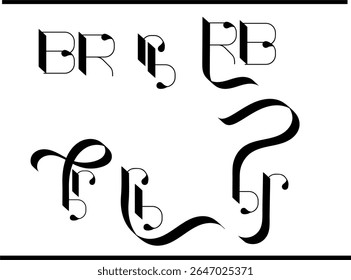 BR Calligraphy Logo Design: Elegant Lettering for Your Brand, Custom BR Monogram Logo