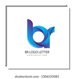 br circle lowercase design of alphabet letter combination with infinity suitable as a logo for a company or business - Vector