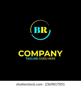 Plantilla de diseño de logotipo de letras modernas creativas BR