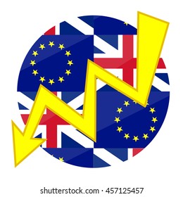 br exit and EU flags leave