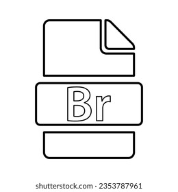 Br File Format Icon in Outline Style