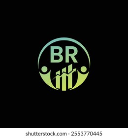 BR Financial logo design template, BR Financial logo, BR technology vector