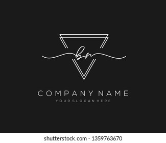 BR handwriting initial  logo vector