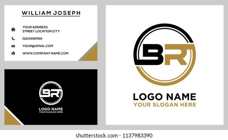 BR initial circle logo template vector