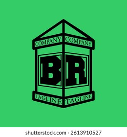 BR Initial Explore this unique collection of alphabet house logos, featuring stylish letter combinations inside a geometric house outline. Perfect for branding