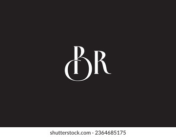 BR initial handwriting letter logo design and monogram logo