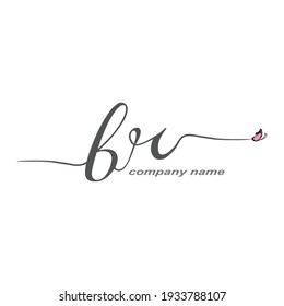 BR Initial Handwriting logo luxury vector beauty