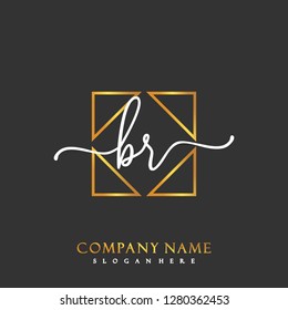 BR Initial Handwriting logo template vector