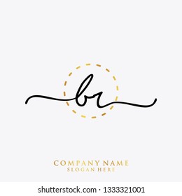 BR Initial handwriting logo template