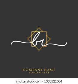 BR Initial handwriting logo template