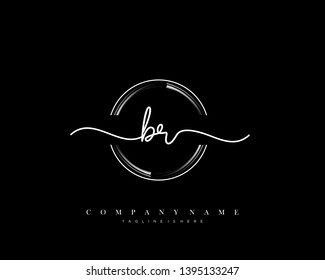 BR initial handwriting logo template vector