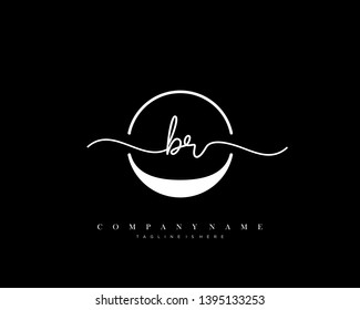 BR initial handwriting logo template vector