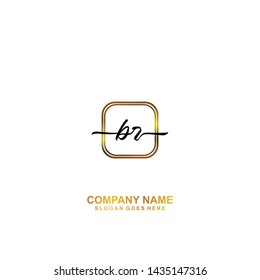 BR Initial handwriting logo template vector