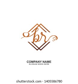 BR Initial handwriting logo vector