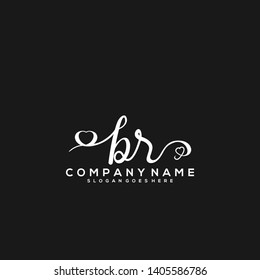BR Initial handwriting logo vector