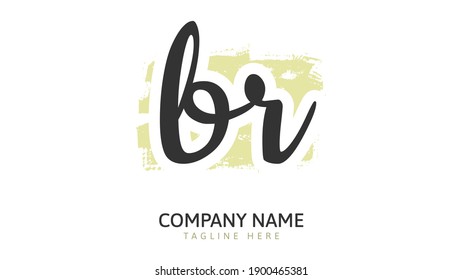 br Initial handwriting logo vector
