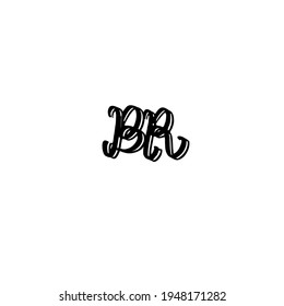 Logo manuscrito inicial BR para la identidad