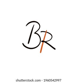 BR initial handwritten logo for identity