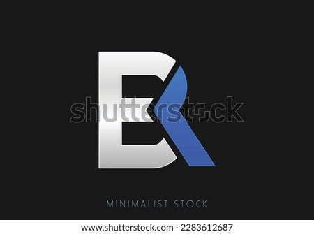 BR Initial Letter Abstract Icon, R Vector Logo Alphabet Monogram, BR Illustration Initial Template letter for Business, RB Company Logo, Luxury Design