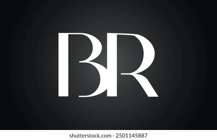 BR initial letter logo design. BR logo design vector in black background.