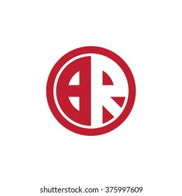 BR initial letters circle business logo red
