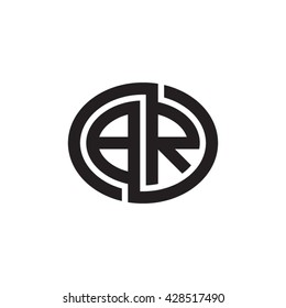 BR initial letters looping linked ellipse monogram logo