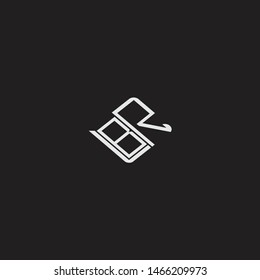BR Initial Logo letters with rotate squere template