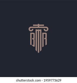 BR initial logo monogram with pillar style design for law firm and justice company