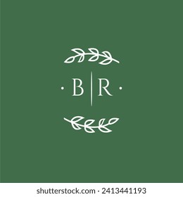 BR initial monogram wedding with creative design