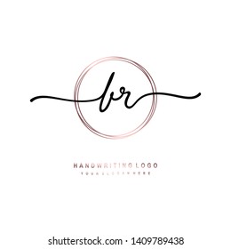 BR initial signature logo. handwriting logo template vector,