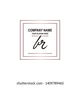BR initial signature logo. handwriting logo template vector,