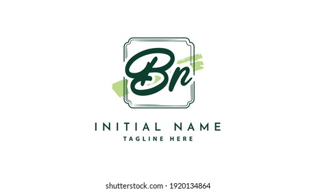 BR Initials, handwriting logo vector