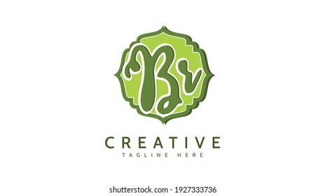 BR Initials, handwriting logo vector