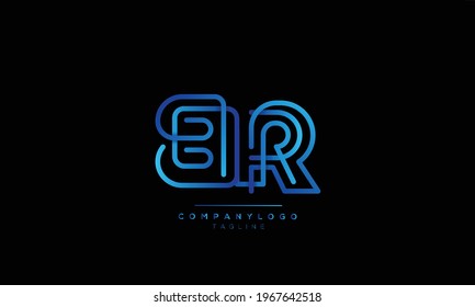 BR initials monogram letter text alphabet logo design