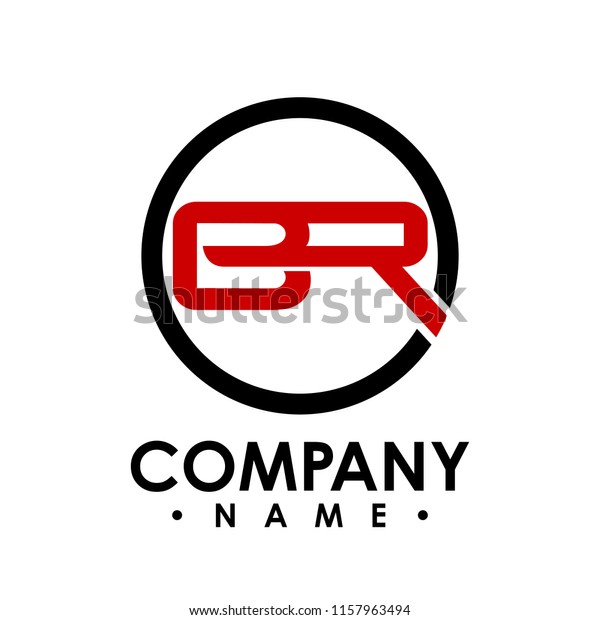 BR letter with circle shape logo design vector\
illustration template