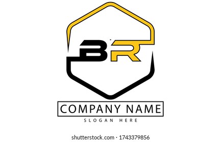 BR letter designs for logo.B R letter icon or symbol.