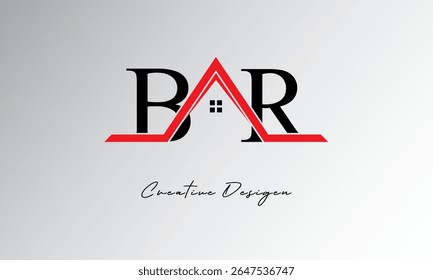 BR Letter House Logo – Creative Real Estate Monogram with Roof Icon and Home Shape for Property, Architecture and Modern Branding
