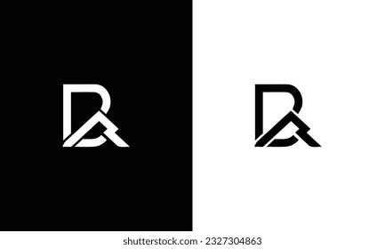 BR letter logo connected concept isolated on white background.