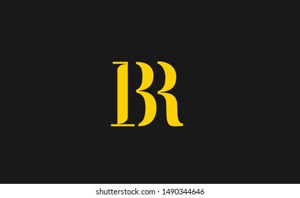 BR Letter Logo Design with Creative Modern Trendy Typography